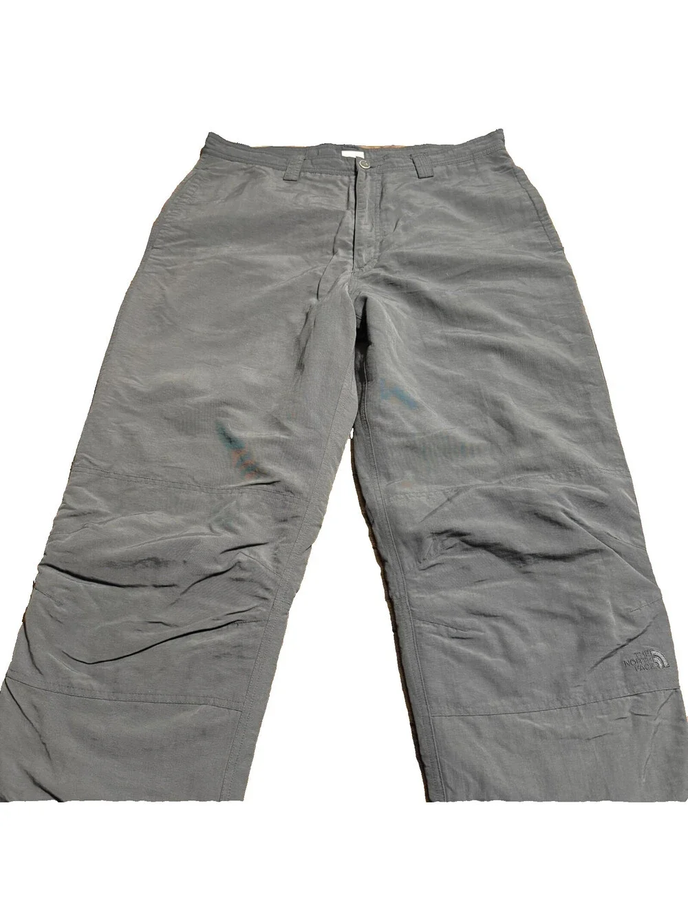 The North Face Mens Hiking Pants Gray Nylon Ripstop Straight Leg Size 36 Lined